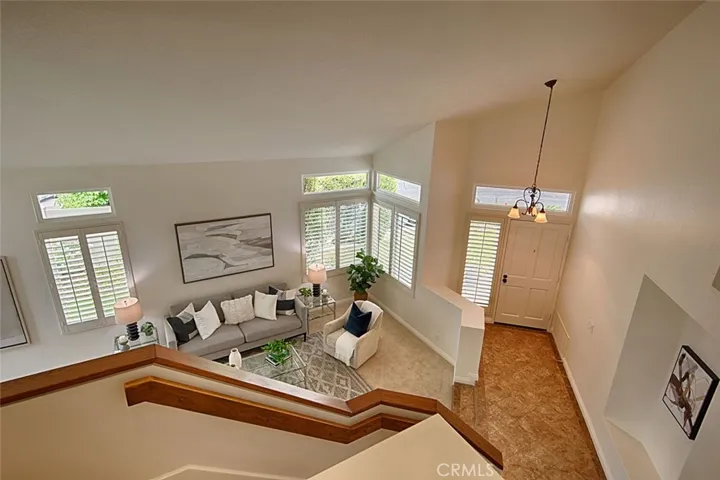 Stairs overlooking the living room