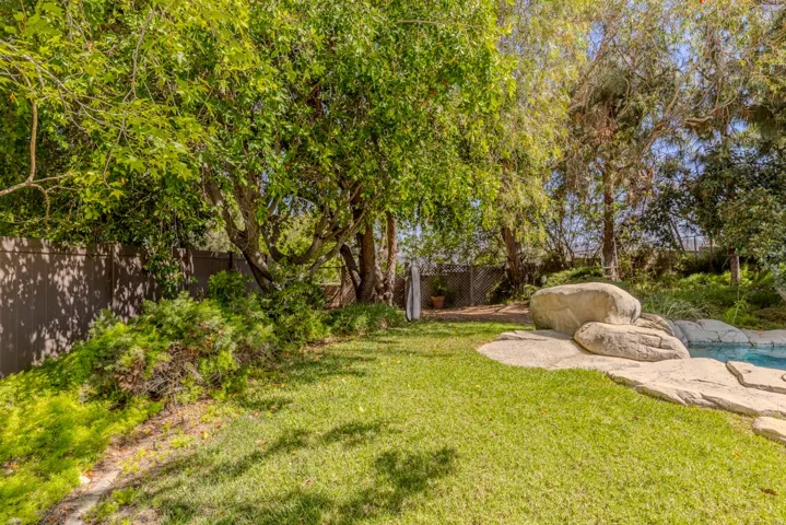 shot from firepit looking north, west side backyard