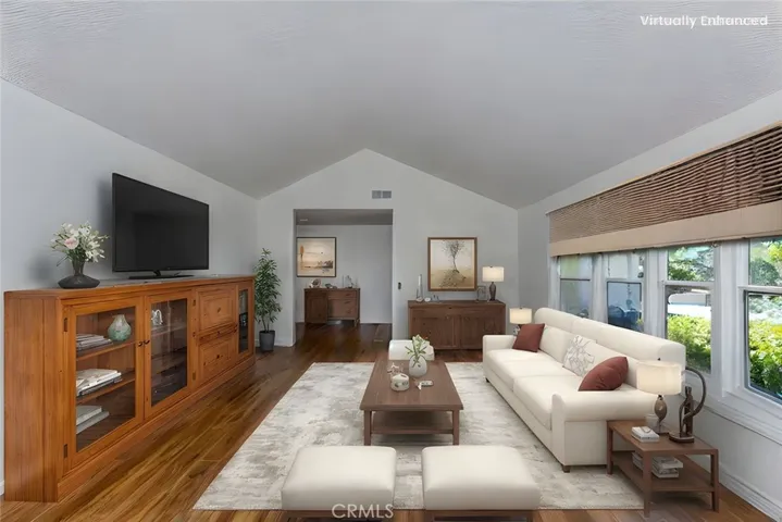 Living Room as seen from Dining Room Virtually Staged