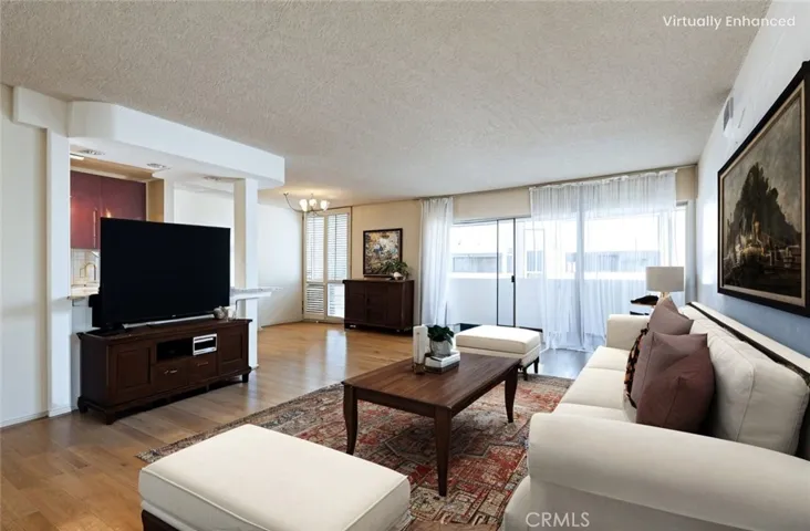 Living room virtually staged