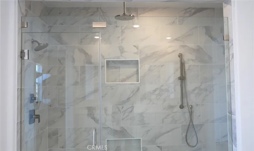 Primary Suite Multi-Function Shower w/Rainpan, Wand, Wall Showerhead