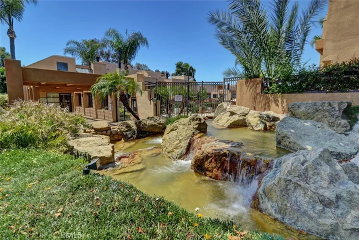 Peaceful water features in community