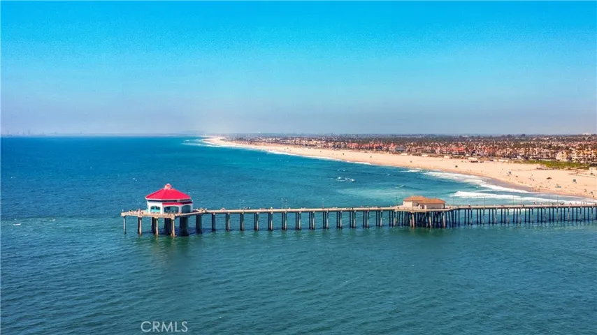 Beautiful arial view of our world-famous Huntington Beach Pier.