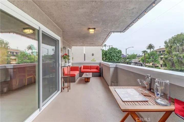 Sliding doors lead to an extra large balcony!