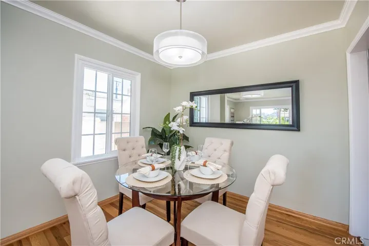 Dining room leads to kitchen.