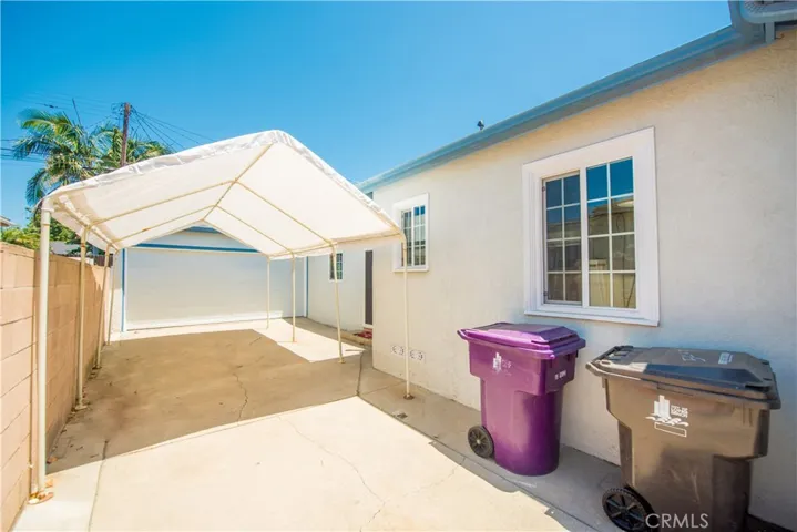 EZ removable soft carport. Designed for boat storage by owner. Removable