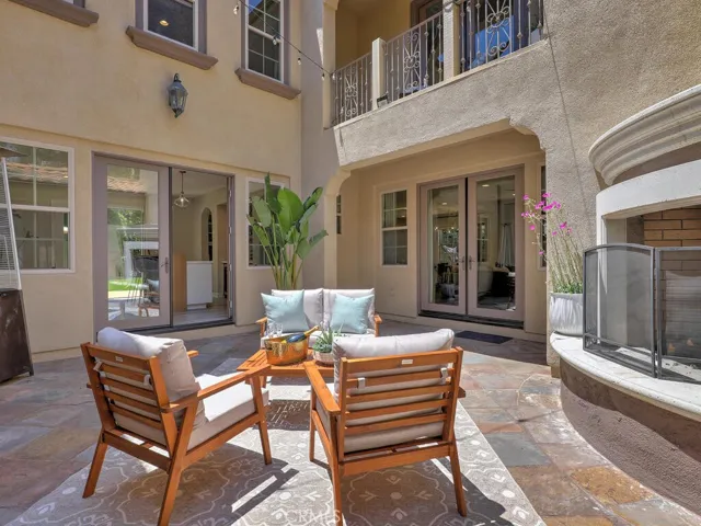 Enjoy sitting by the fireplace on cool evenings.