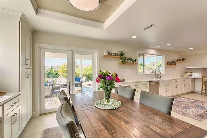 Dining area walks out to patio