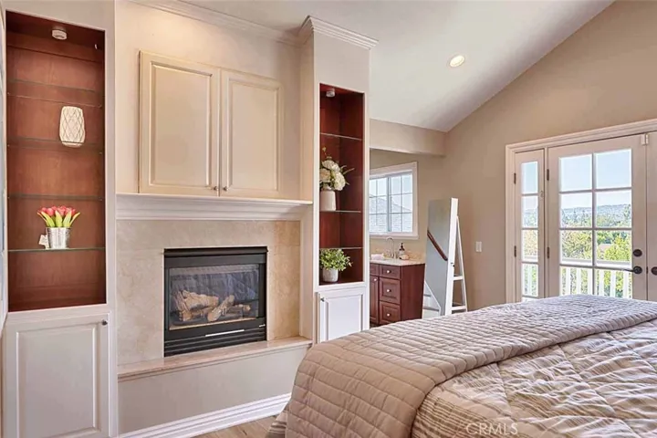 Built-ins and fireplace