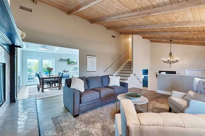 Living room opening to dining room