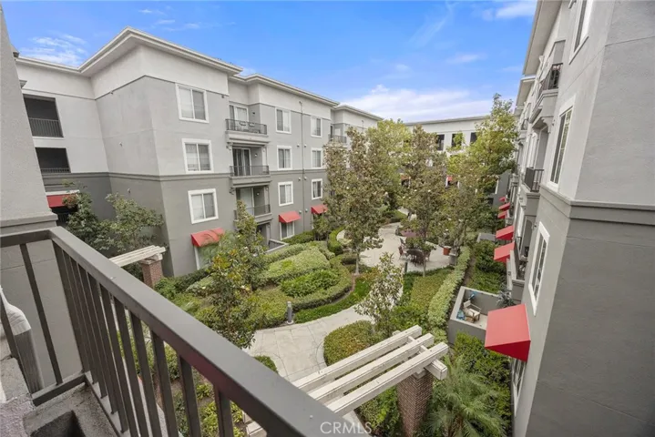 View from balcony overlooking the courtyard.