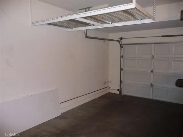 Overhead storage in garage.