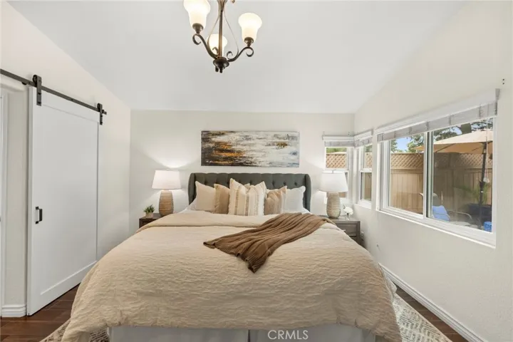 Barn door in the master bedroom