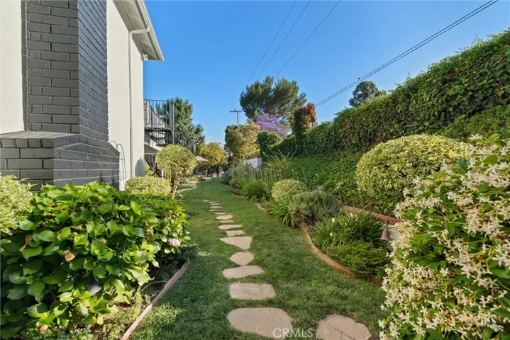 Even the side view of the beautiful property is detailed.
