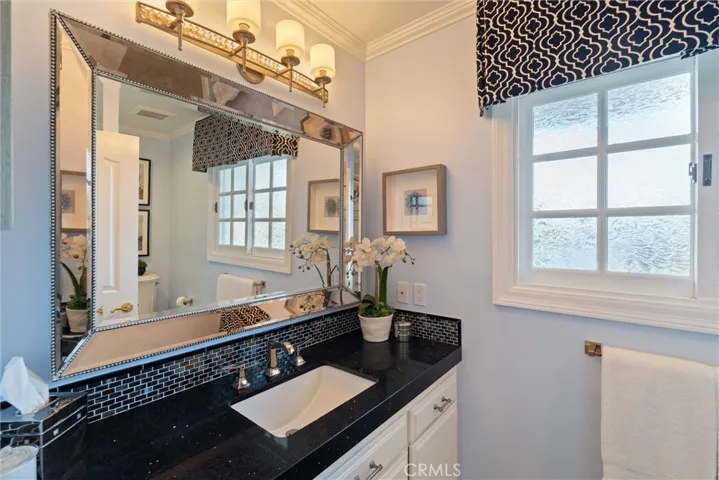 Guest bathroom elegant vanity.