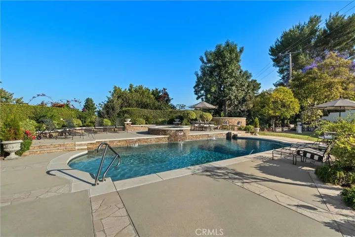 View of the salt water heated pool.