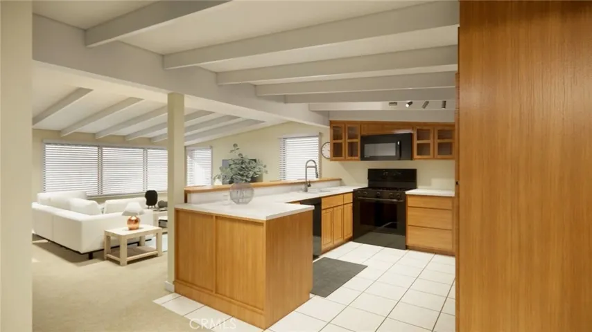 Upstairs Kitchen Living Virtually Staged