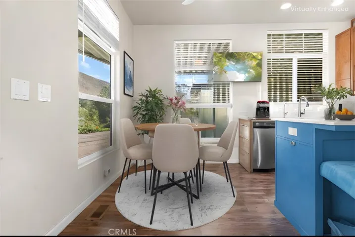 Virtually staged eating area