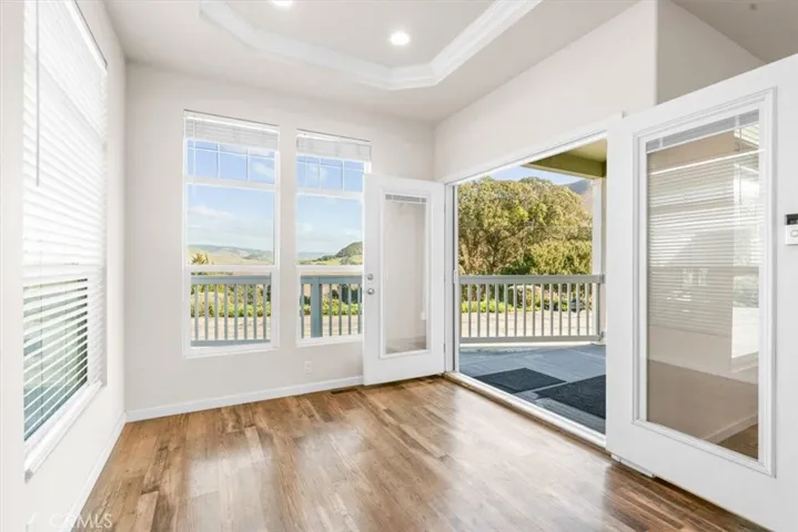 Double french doors have disappearing screens