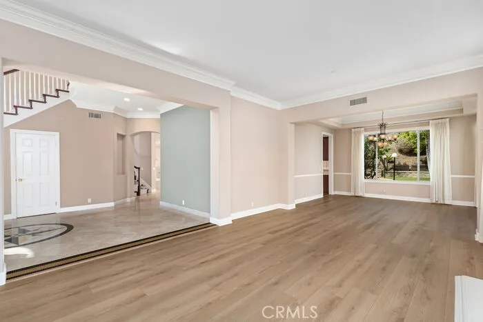 Living Room with back yard view