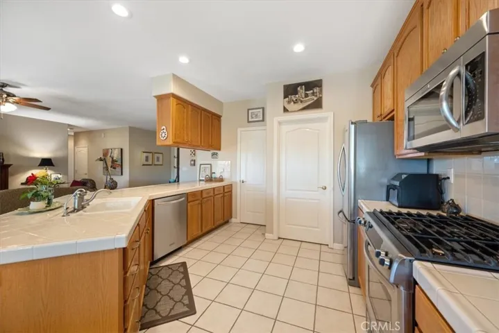 Kitchen with doors to pantry and laundry room