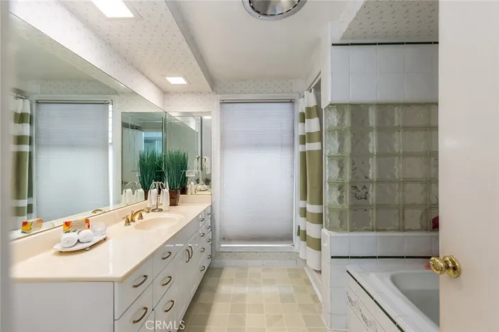 Terrazzo floors in the primary bath