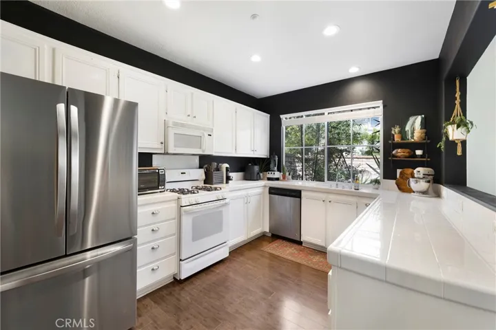The kitchen runs the length of the downstairs!