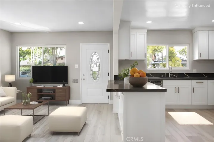 Virtually Staged Living Room/Kitchen