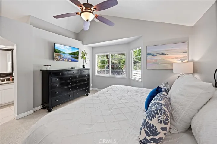 Primary bedroom with gorgeous views to backyard