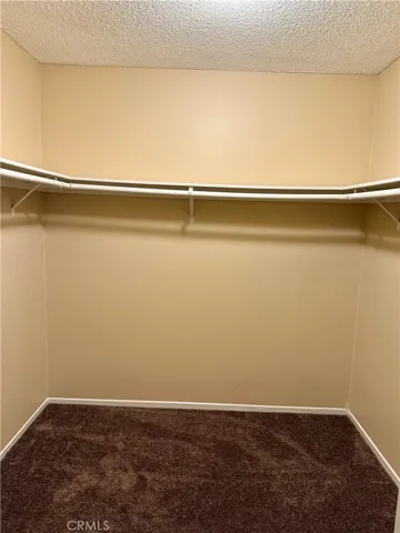 Walk in closet in the owner's suite.