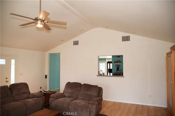 High ceiling makes for a nice bright room.