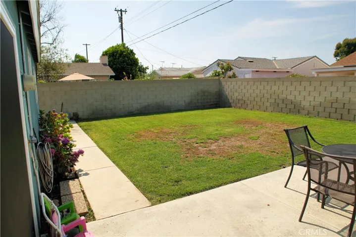 View from backyard sliding door,