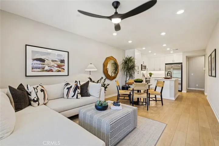 Open concept living and dining room