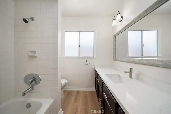 Upgraded hall bath with brand new quartz counter tops