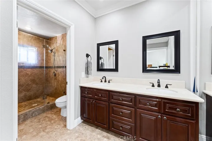 Main bathroom-dual sinks.