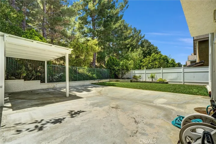 Spacious and Private Backyard with newly installed lawn area.