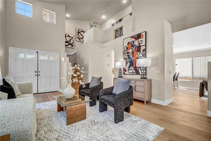 Living room flows seamlessly into kitchen/family room.
