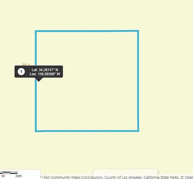 shows coordinates to find edge of first lot