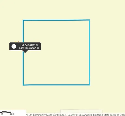 shows coordinates to find edge of first lot