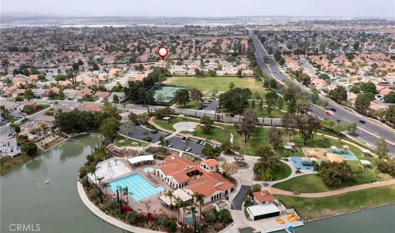 View of HOA Club House, Swimming Pool and Lake
