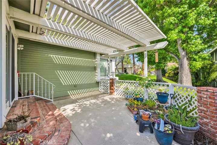 Patio to overlooks the walking path throughout the community.