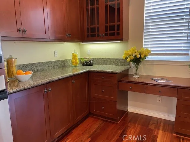 Desk area in kitchen