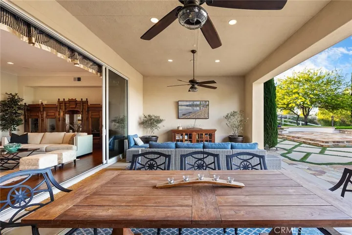 Covered patio off of Living Room and Family Room