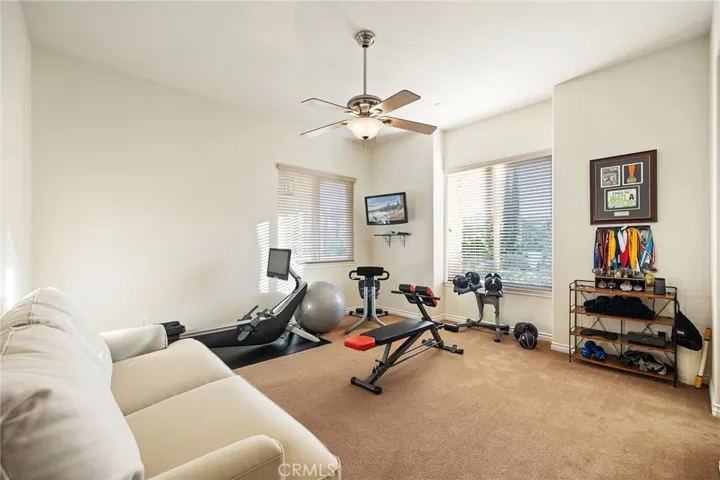 Bedroom 3 with Private Bath - currently used as a workout room