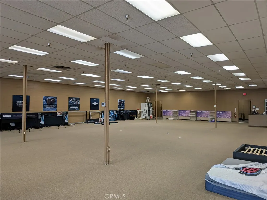 View of the large show room from the front right of the room.