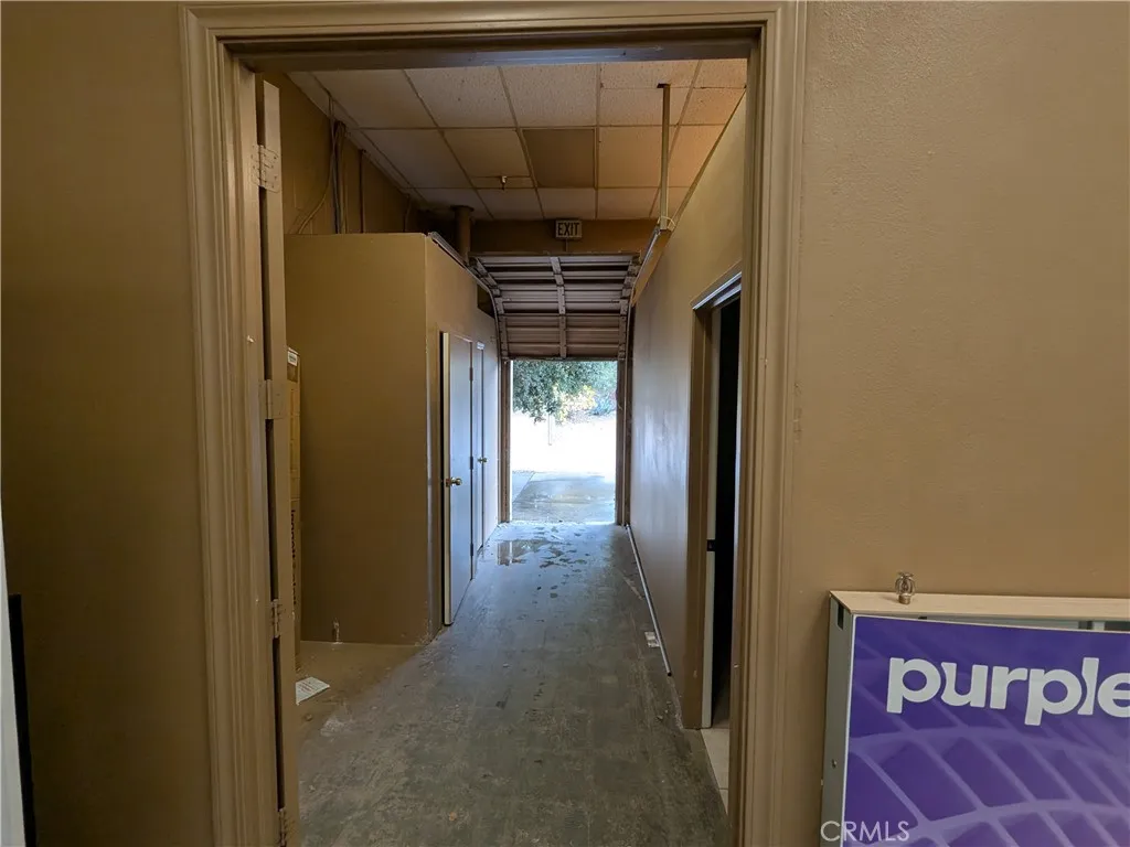 Interior view of the roll up receiving door.