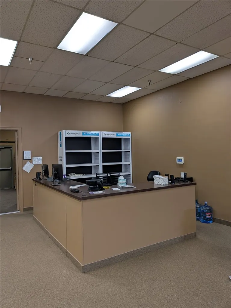Reception desk area.