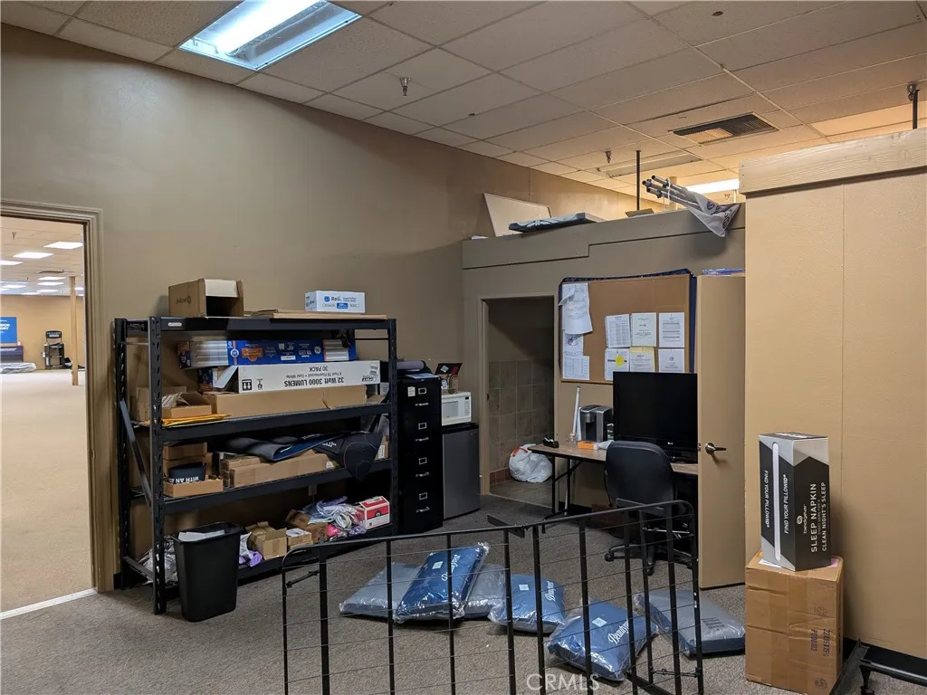 View of the back office/storage are from the back door.