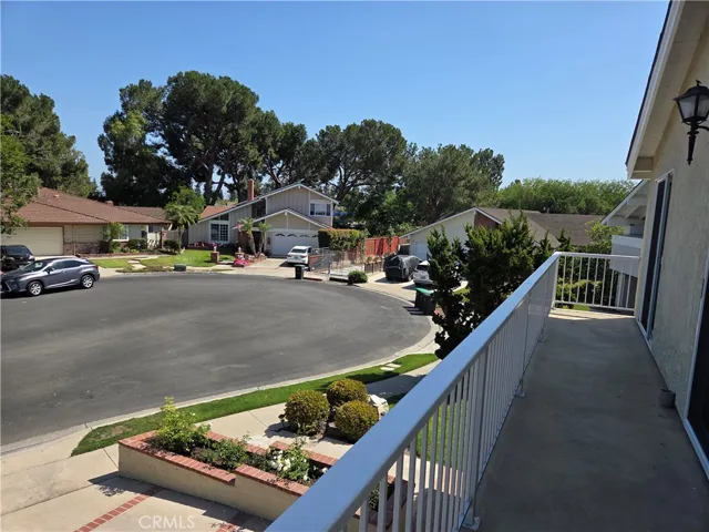 View from exterior balcony to the cul-de-sac location