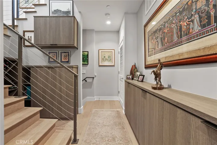 expansive hall with custom built ins